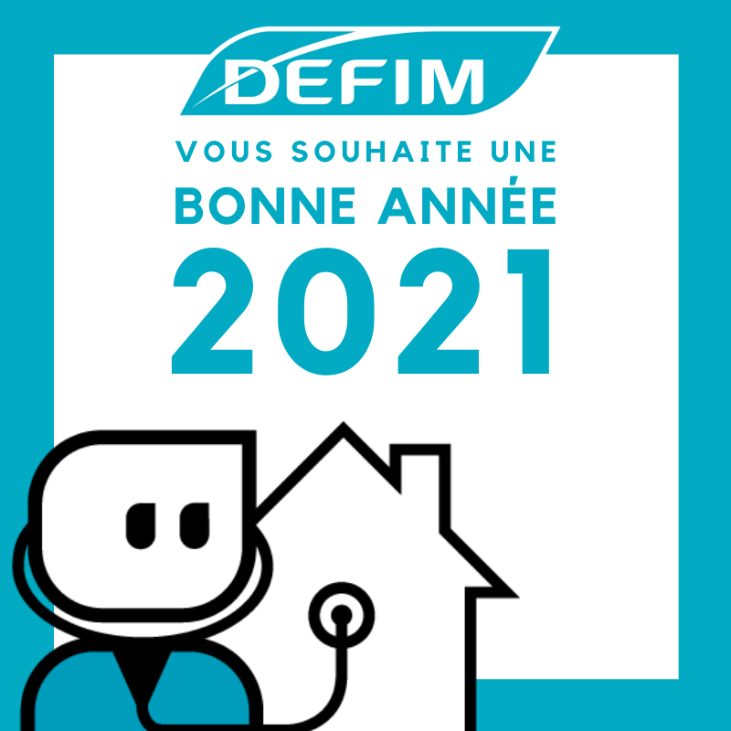 L'équipe DEFIM diagnostics de Melun, Vous présente ses meilleurs vœux pour l'année 2021.